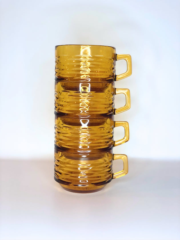 Tasses à café ambrées vintage (70's)