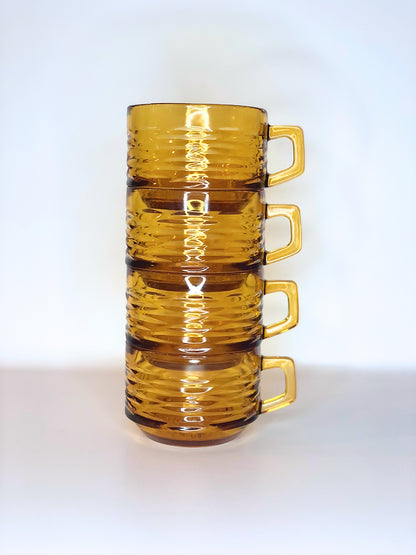 Tasses à café ambrées vintage (70's)