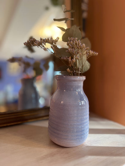 Petit vase en grès cérame bleu