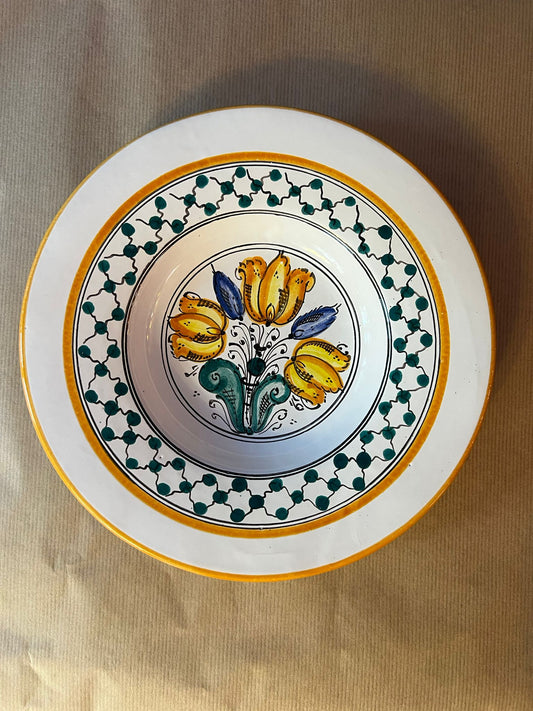 Assiette fleurie vintage (jaune)